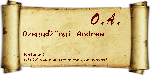 Ozsgyányi Andrea névjegykártya